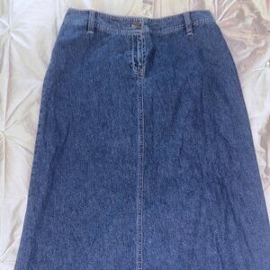 Casual Corner Annex Denim Midi Skirt Back Slit Size 4 NWT